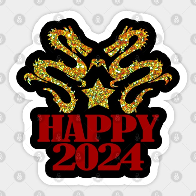 Happy New Year 2024 2024 full of good things Happy New Year 2024 Sticker TeePublic